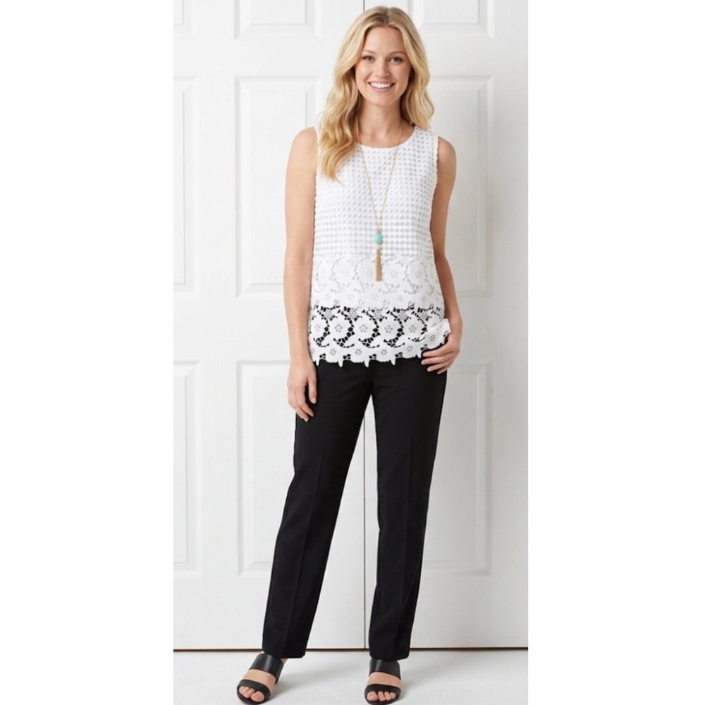 INC International Concepts Appliqué Rhinestone Lace Top NWT XLP
